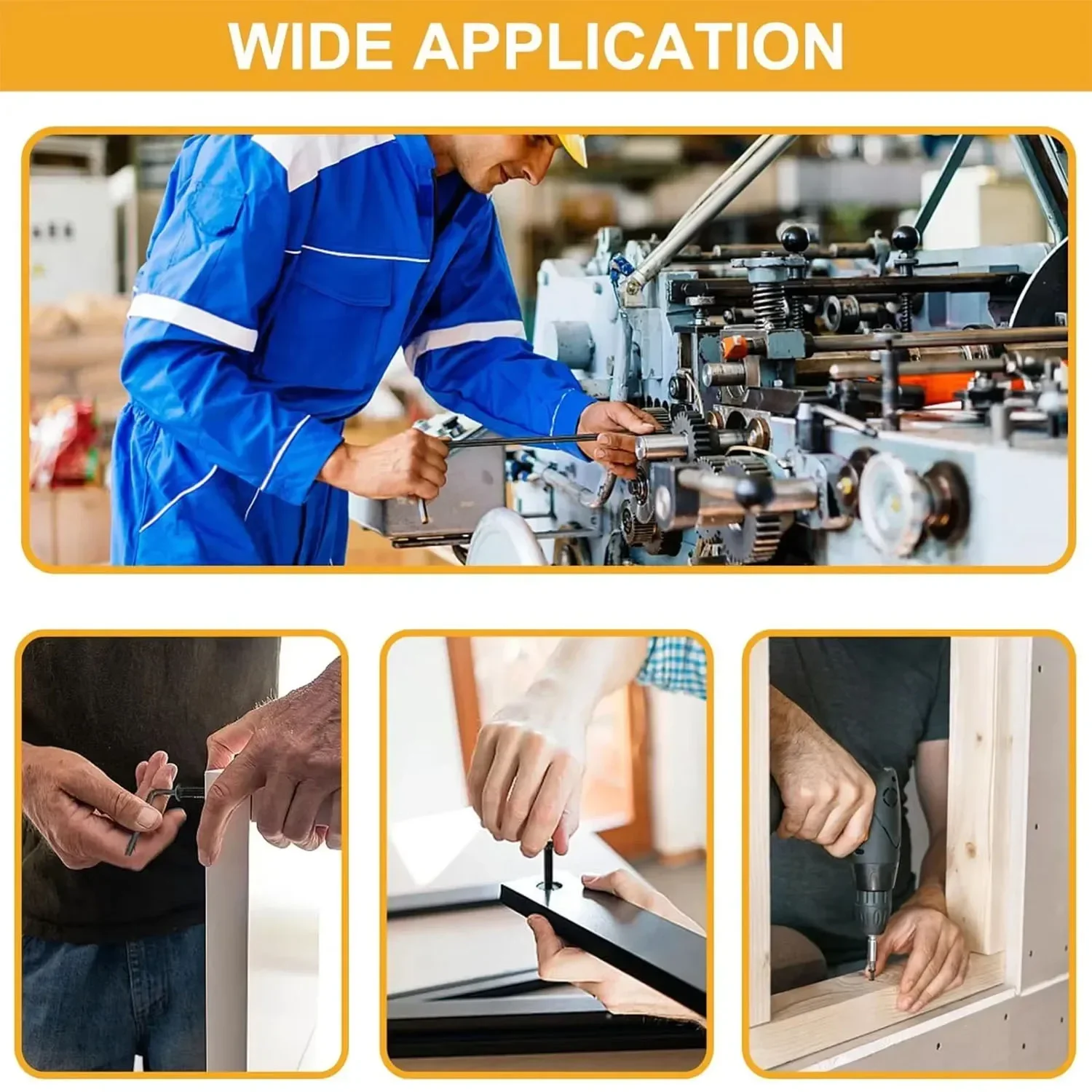 VKKM87 M6 zeshoekige boutmoercombinatie, lengte 10 tot 30 mm, geschikt voor verschillende toepassingsscenario's.