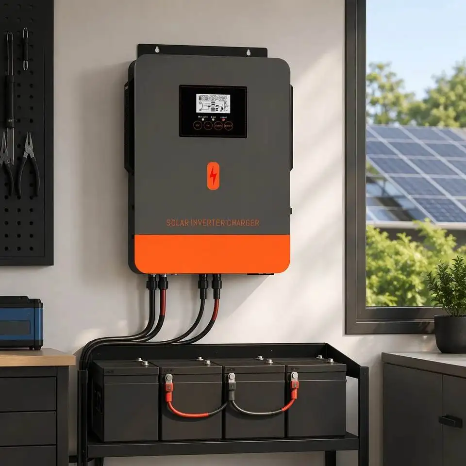 For PowMr All In One 2.5KW 3.5KW Solar Inverter 12V 24V 220V Single Phase Output 80A Charging Controller Home Use Power Inverter