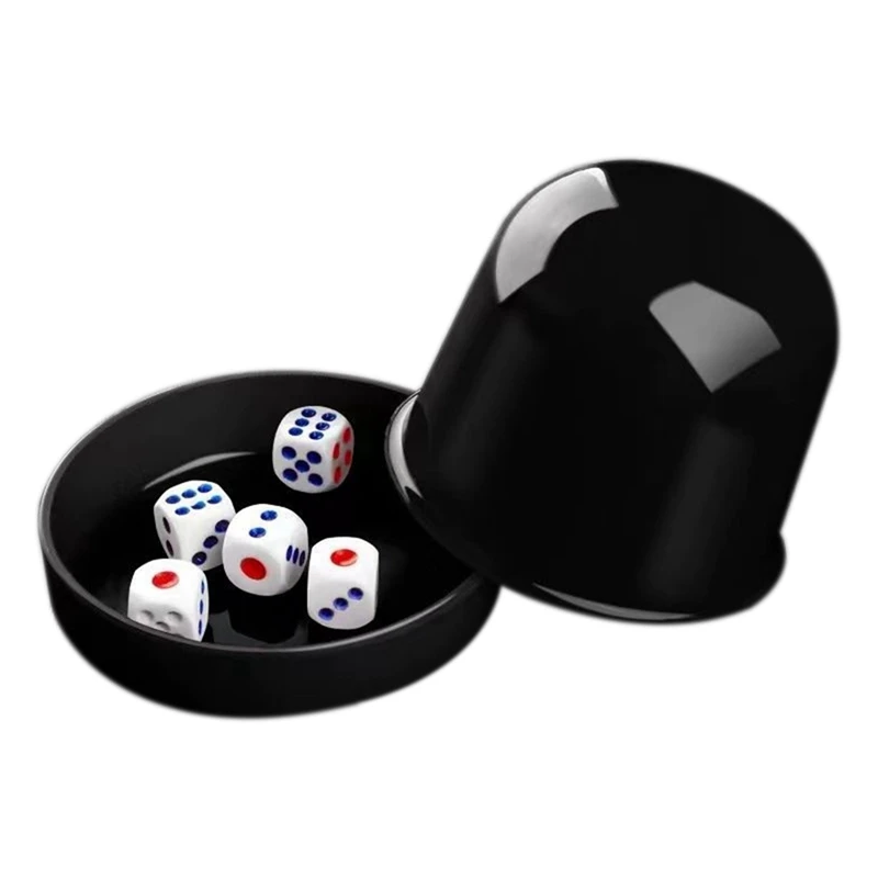 Plastic Poker Dice Cup Set With 5 Dices Shaking Cup Drinking Board Game Dice Box