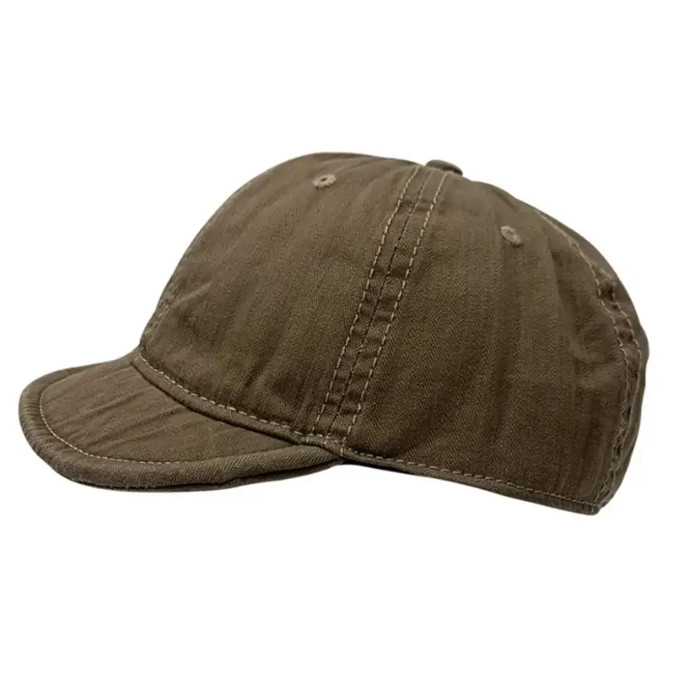 

Fashion Washed Cotton Baseball Hat Adjustable Short Brim Peaked Cap Solid Color Retro Dad Hat for Men Women