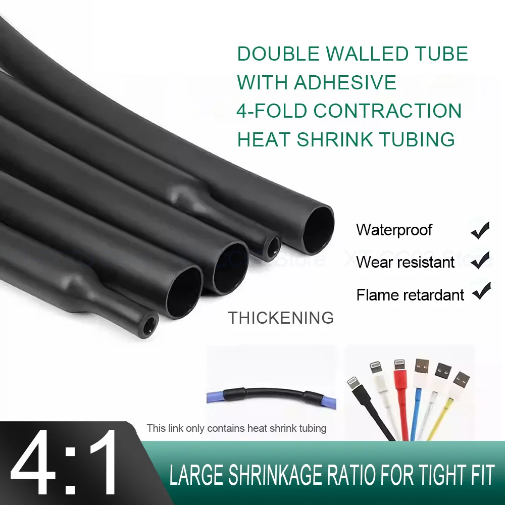 1M 4:1 Sealing Waterproofing AntiCorrosion Protection/Heat Shrink Tubing For WearResistant And Leak Proof MultiStrand Harness