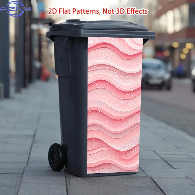 37 X 82 Cm/14.57 X 32.28 Inches/Trash Can Sticker, Featuring Pink Wave Sequined Pattern Theme Design, This Matte Surface Stick