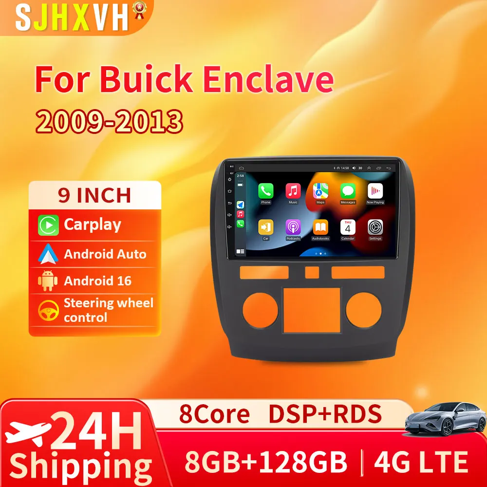 

Android 16 For Buick Enclave 2009 2010 2011 2012 2013 Car Radio Stereo Multimedia Navigation GPS Video Player Wireless Carplay