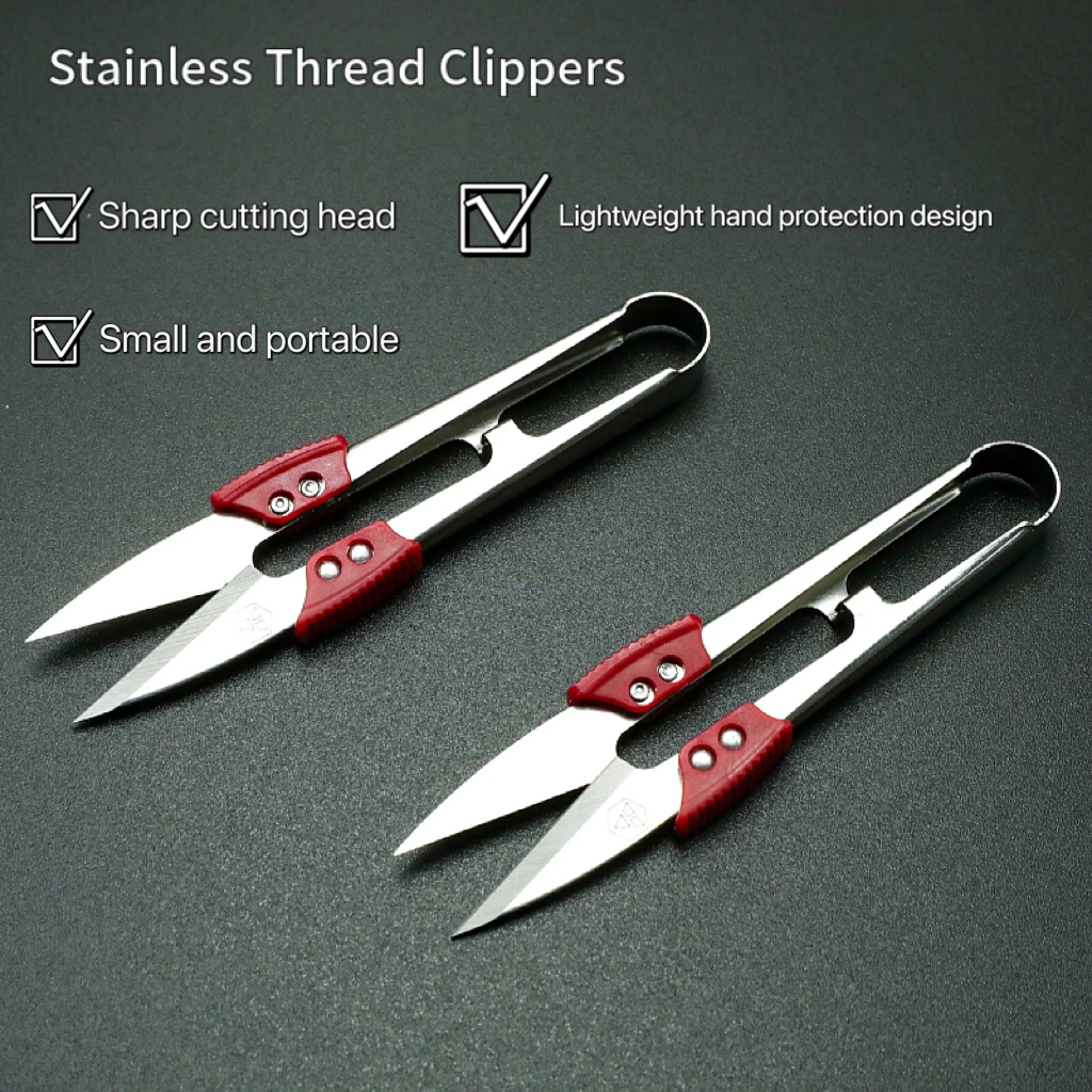 Stainless Steel Yarn Shears Cutting Sewing Accessories Scissors Cutter Clothing Small Scissors U-shaped Spring Scissors