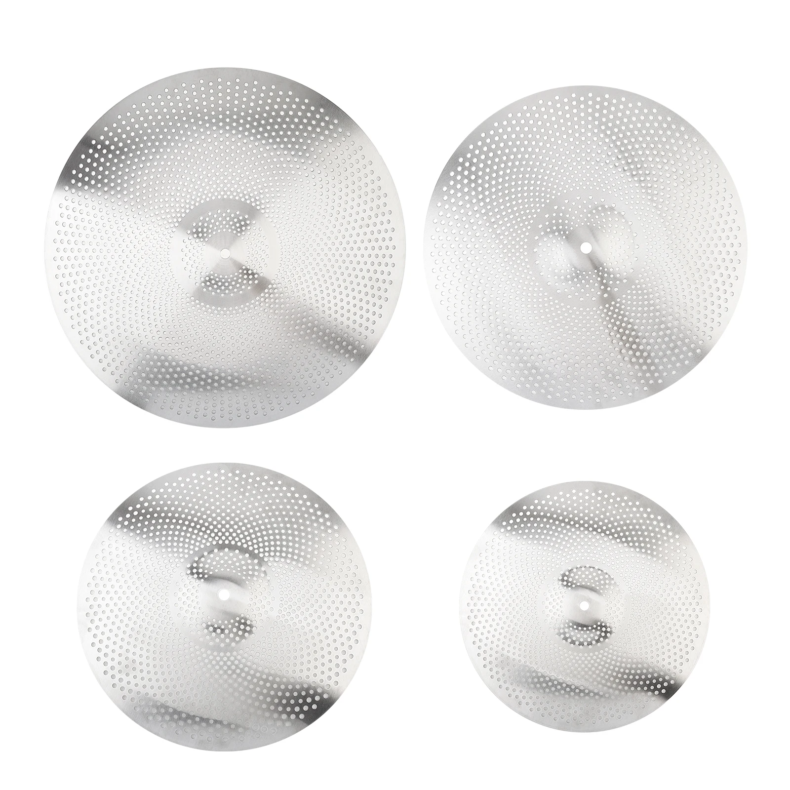 14 / 16 / 18 / 20inch Silver Drummer Practice Quiet Cymbal Low Volume Hihat Crash Ride Mute Cymbals for Drum Set