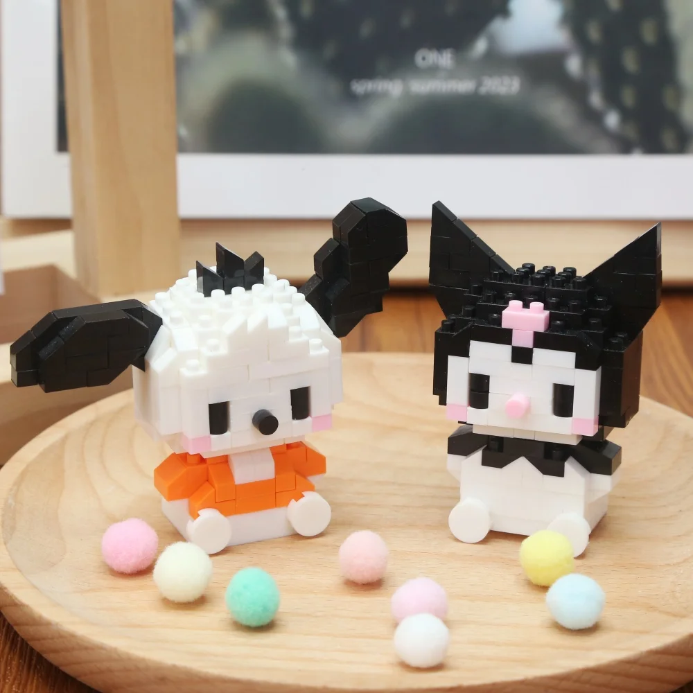 Hello Kitty Sanrio Bausteine Kuromi Cartoon-Figuren My Melody Bricks Kinder-Bauspielzeug Cinnamoroll Modell Geschenk – Detail 4