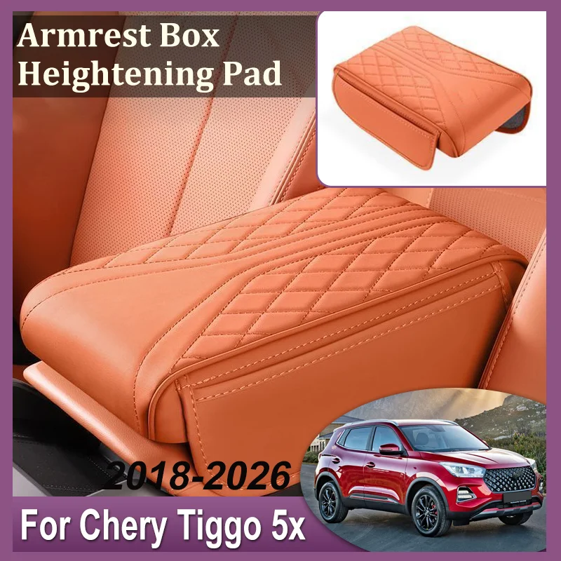 chery-tiggo-5x-3-4-2018～2026年モデル、2020年、2024年、2025年式対応。車のセンターコンソール用アームレストボックス、高さ調整パッド、アームレストパッド、カーアクセサリー。