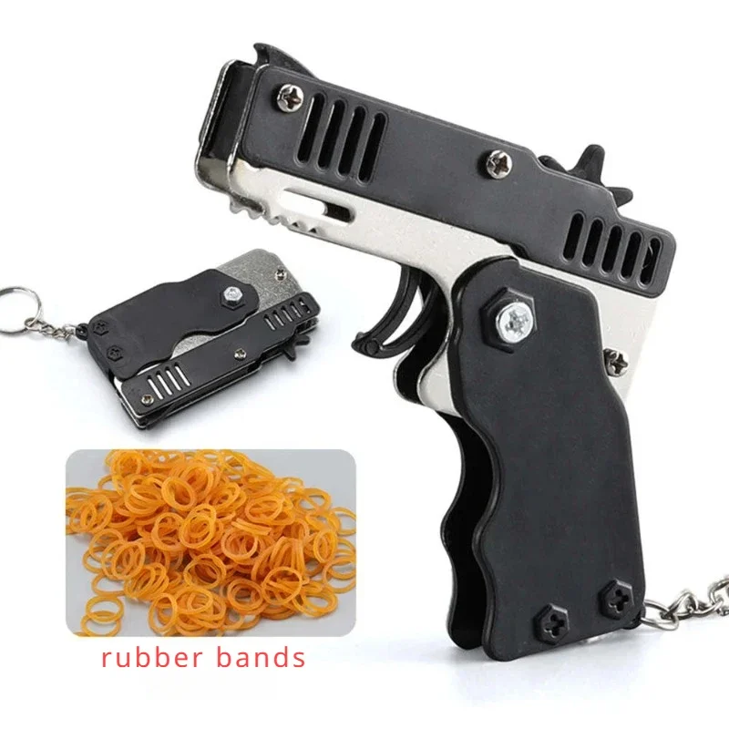 1PCS Keychain 60 Rubber Band Shooting Alloy Kids Outdoor Party Gift Boyfriend Gift Funny Jdm Accessories