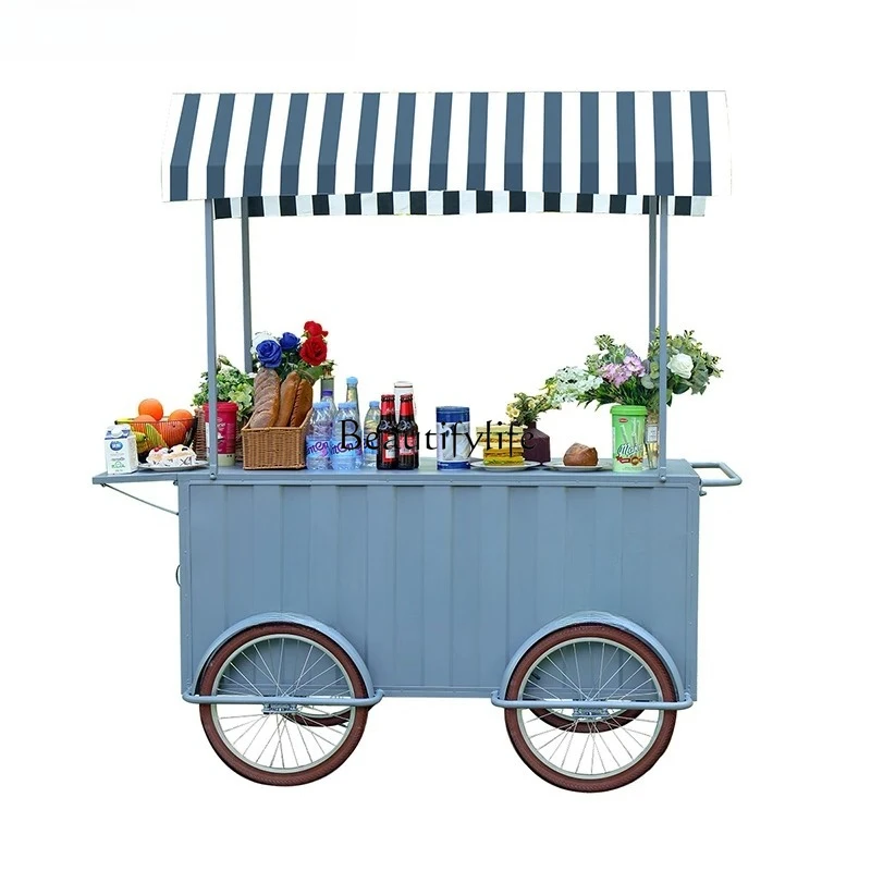 

Stall trolley mobile dining cart supermarket float shelf tasting sales cart