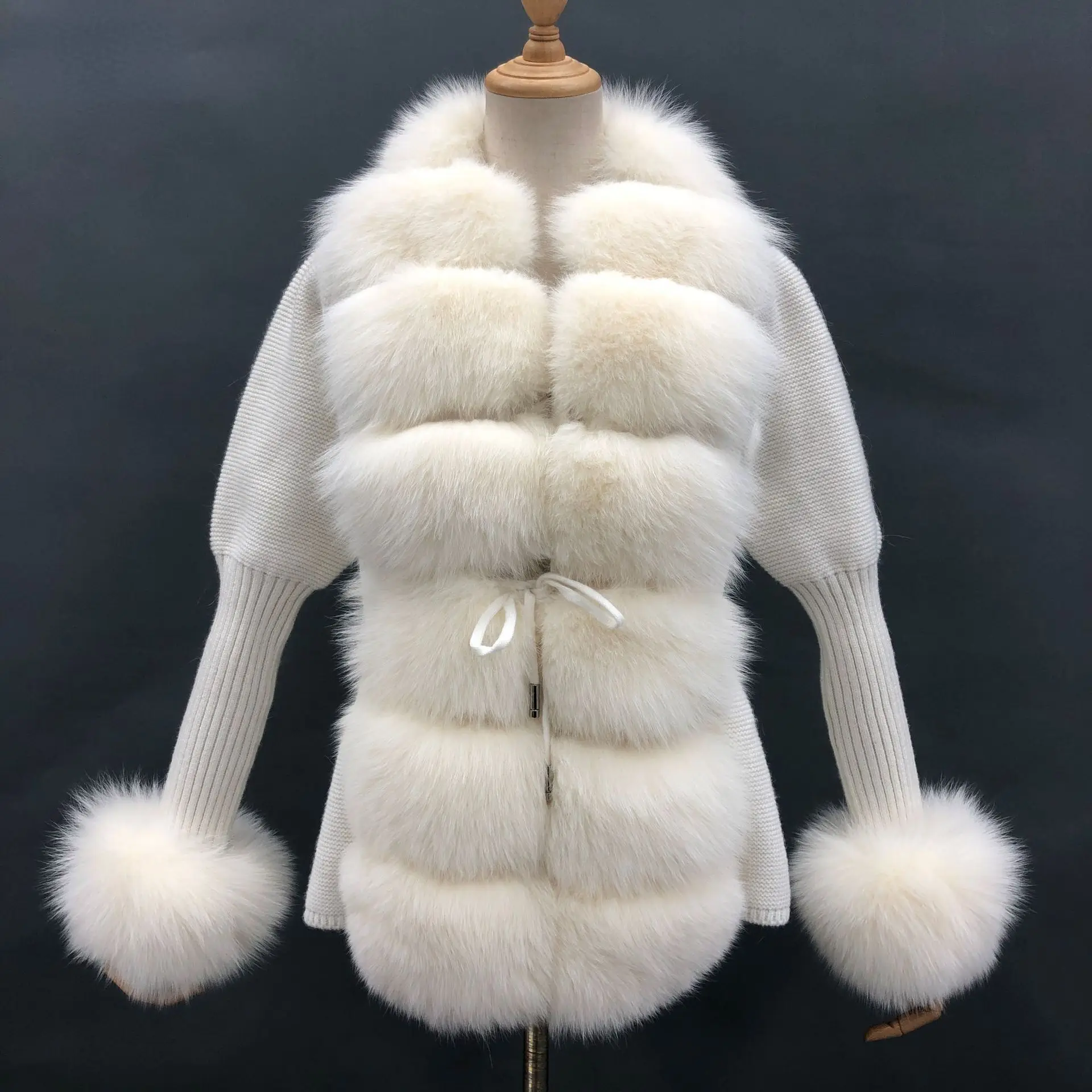 

2023 Fashion Winter Women Fashion Fur Coat Natural Real Fox Fur Placket Luxury Thick Real Wool Warm Outerwear Streetwear