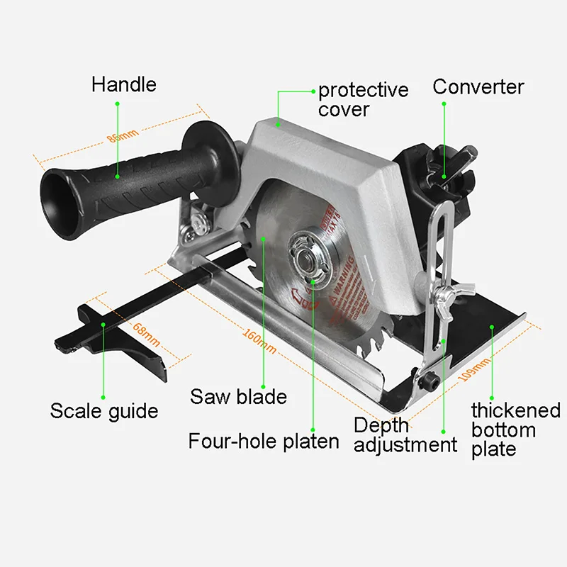 4Inch Circular Drill Saw Conversion Head Adapter Portable Electric Circular Saw For Wood Home Hardware Power Tool Accessories