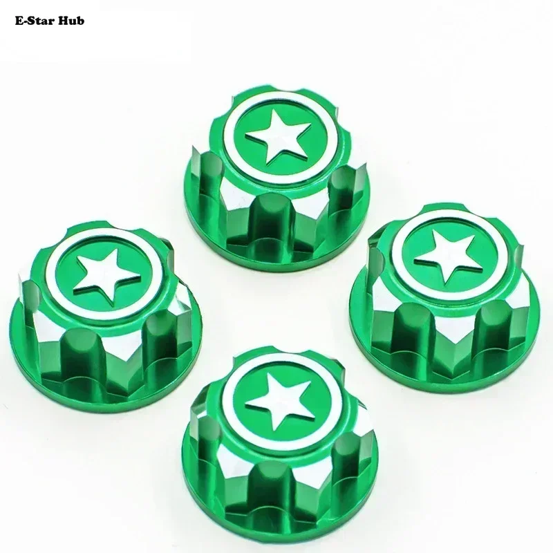 E-Star Hub E-Star Hub4PCS RC Car Aluminum 17mm Hex Wheel Nuts Dustproof Anti-Skid Non-slip for 1/8 TRX X-Maxx Summit E-Revo Bugg