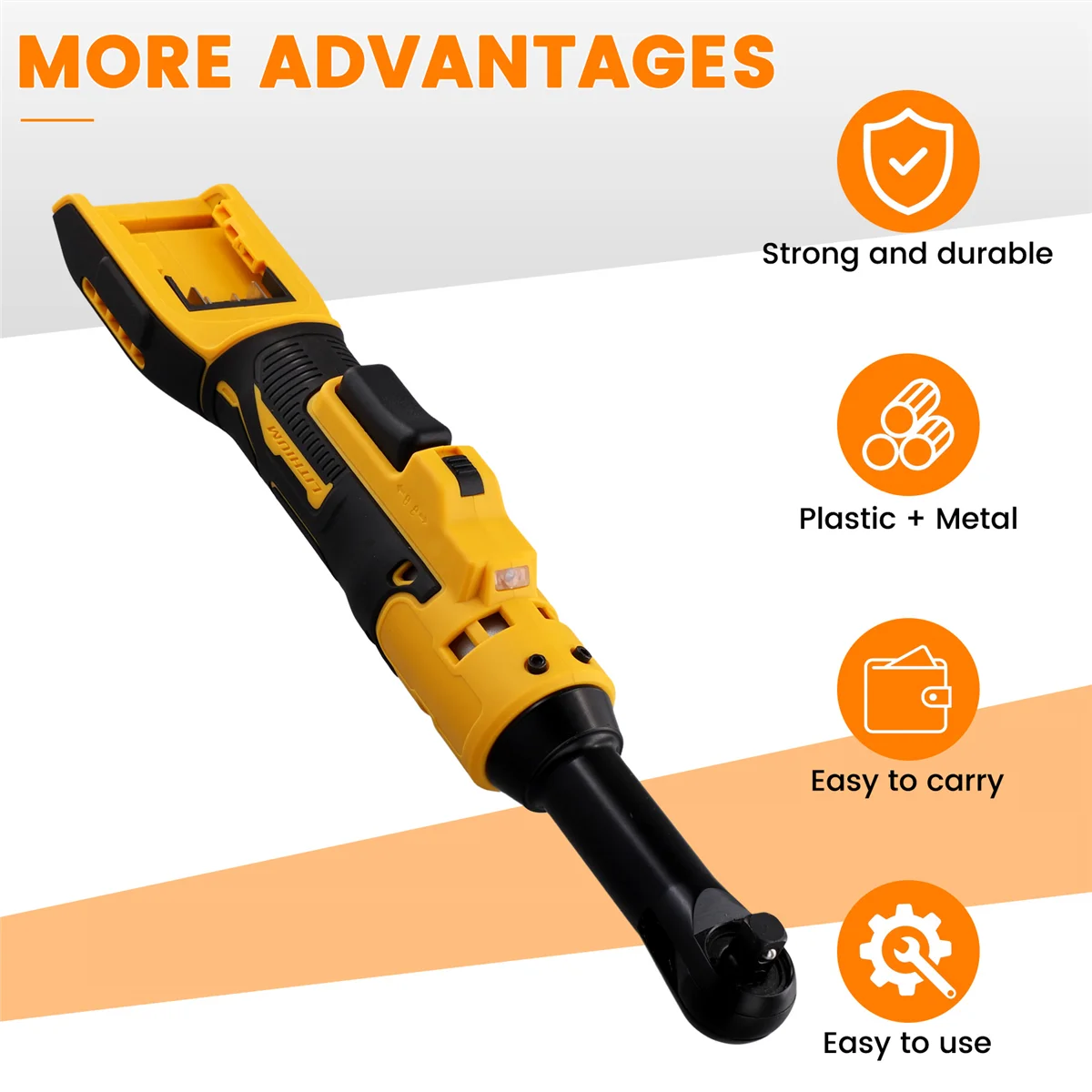 A48I Extended Electric Ratchet Wrench Cordless Driver 3/8Inch Impact Removal Screw Nut Power Tool for Dewalt 18V 20V Battery