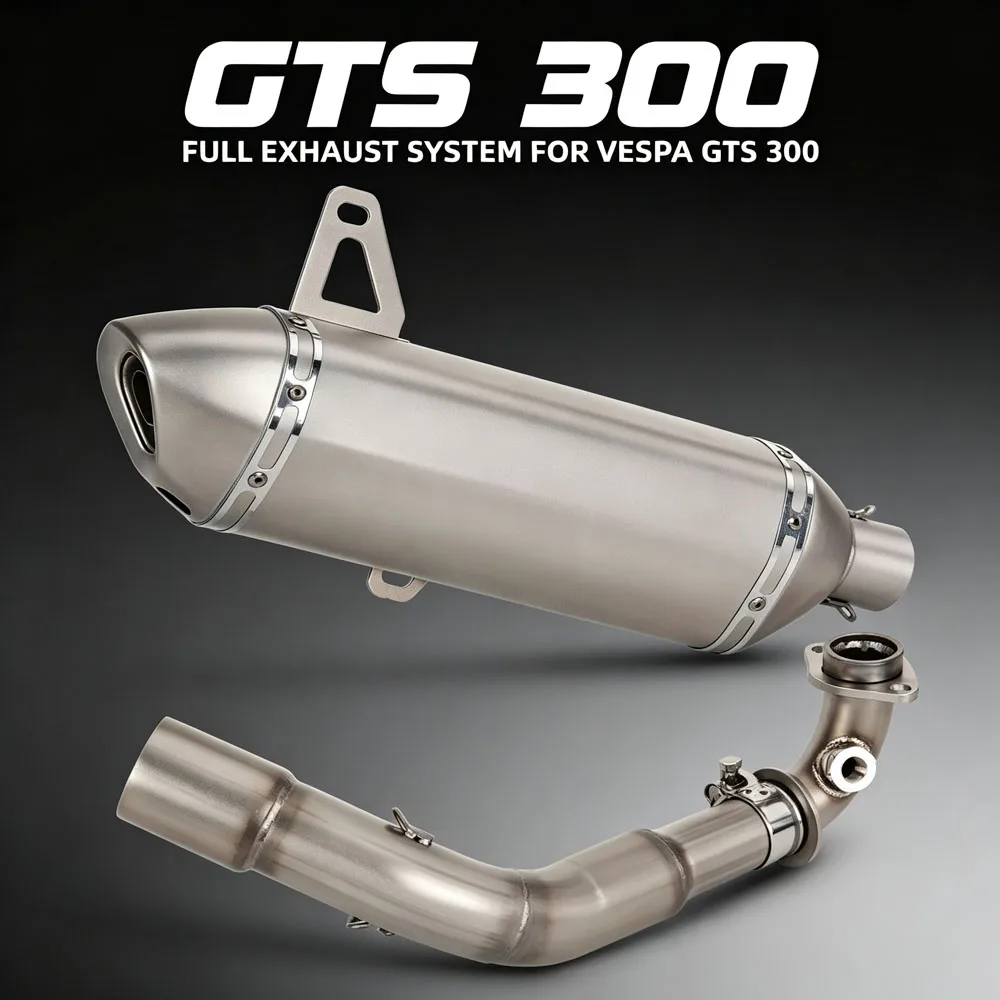 Für Vespa GTS300 Super/Touring GTS Super/Supertech 300 2008-2020 Motorrad-Auspuffanlage Komplett-System mit Schalldämpfer und DB-Killer
