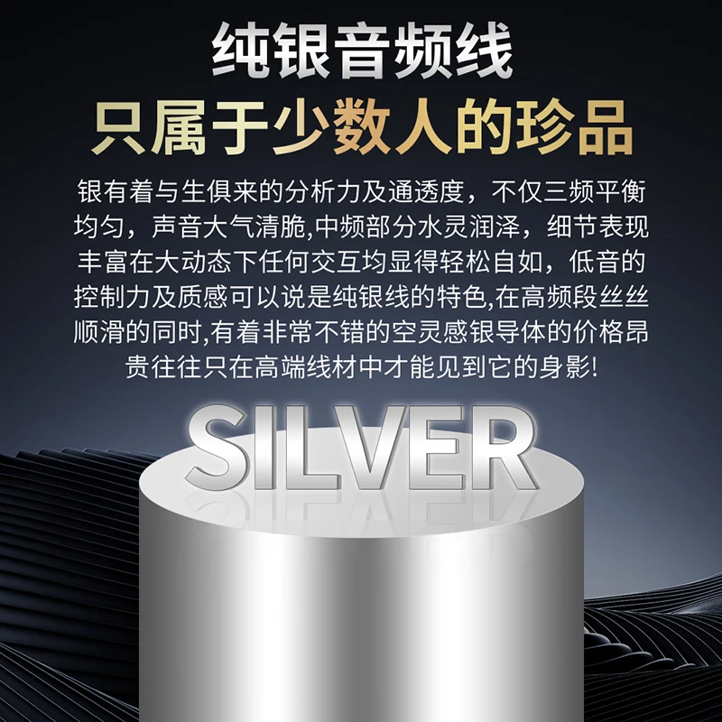 Cavo di bilanciamento in argento sterling Cavo per microfono XLR Cavo audio per febbre per amplificatore di potenza CD