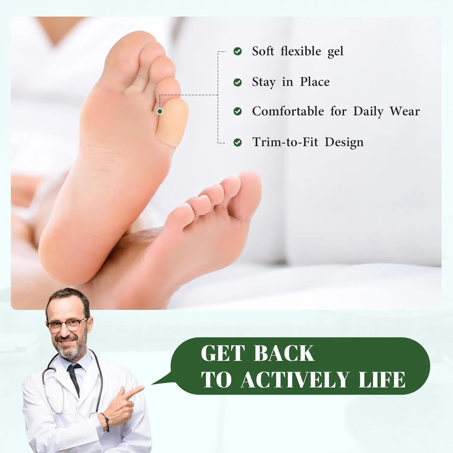 

2Pcs Gel Toe Protector Foot Calluses Corns Blister Protective Pad Anti Friction Finger Protect Hallux Valgus Separator Feet Care