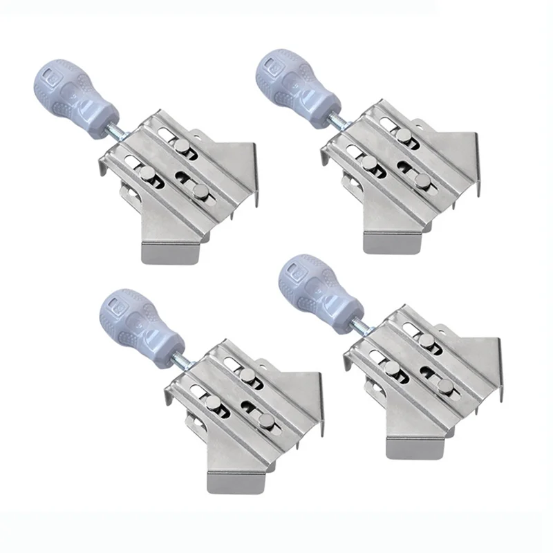 4pc braçadeira de canto de aço inoxidável 90 graus ângulo direito braçadeira ajustável carpintaria posicionamento quadrado quadro fixo braçadeira-AB52