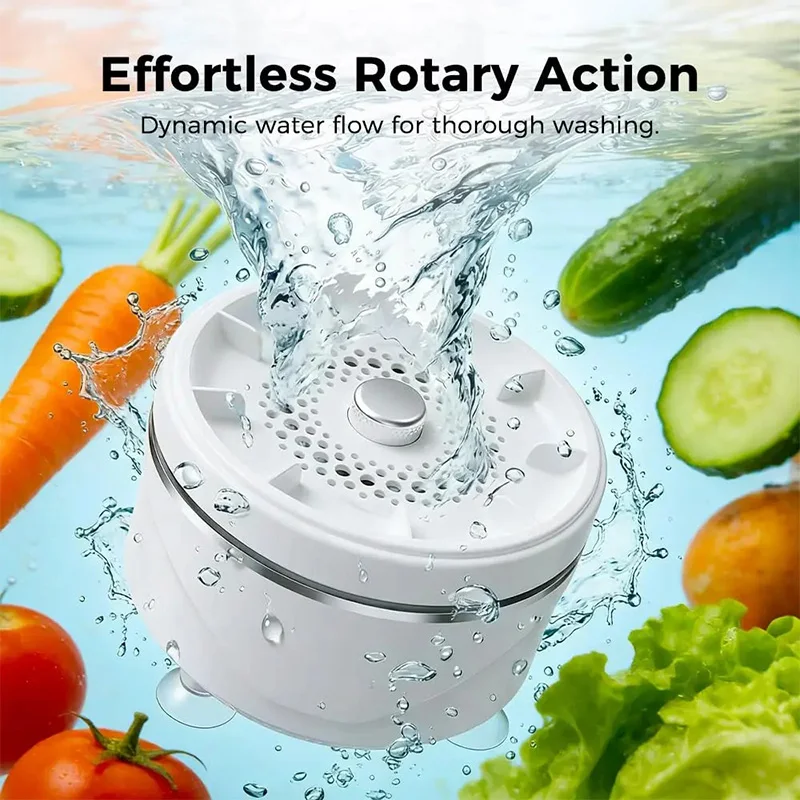 Fruit Vegetable Automatic Cleaning Machine Ipx7 Waterproof Removes Pesticide Residues Stain Wireless Charging Kitchen Appliances