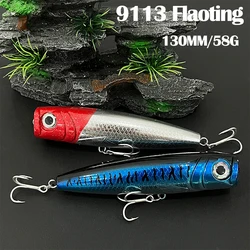 58g Big Popper Fishing Lures 130mm Twitch Wobbler Artificial Baits Saltwater Tuna Trolling Surface Topwater Swimbait Supplies