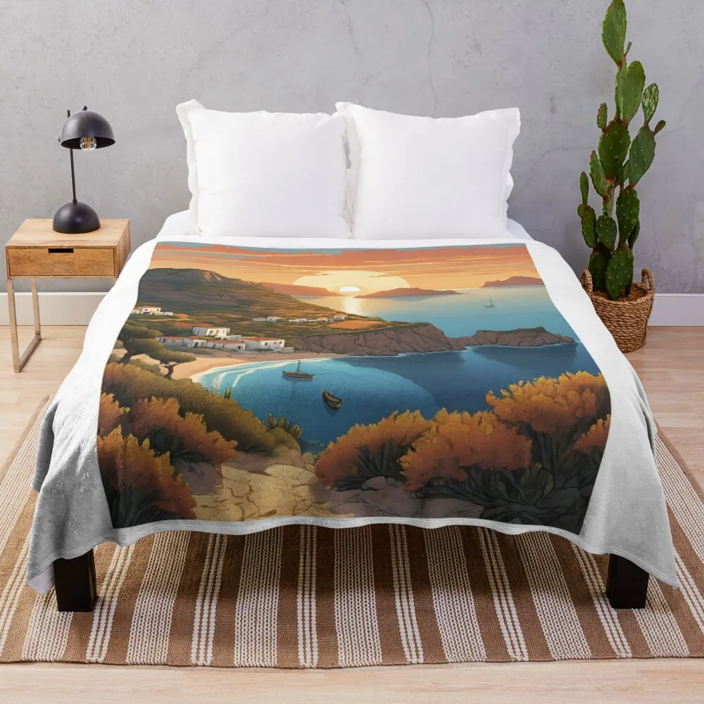 

Sunrise in Kithira Beautiful View Throw Blanket for babies blankets and throws Softest Blankets