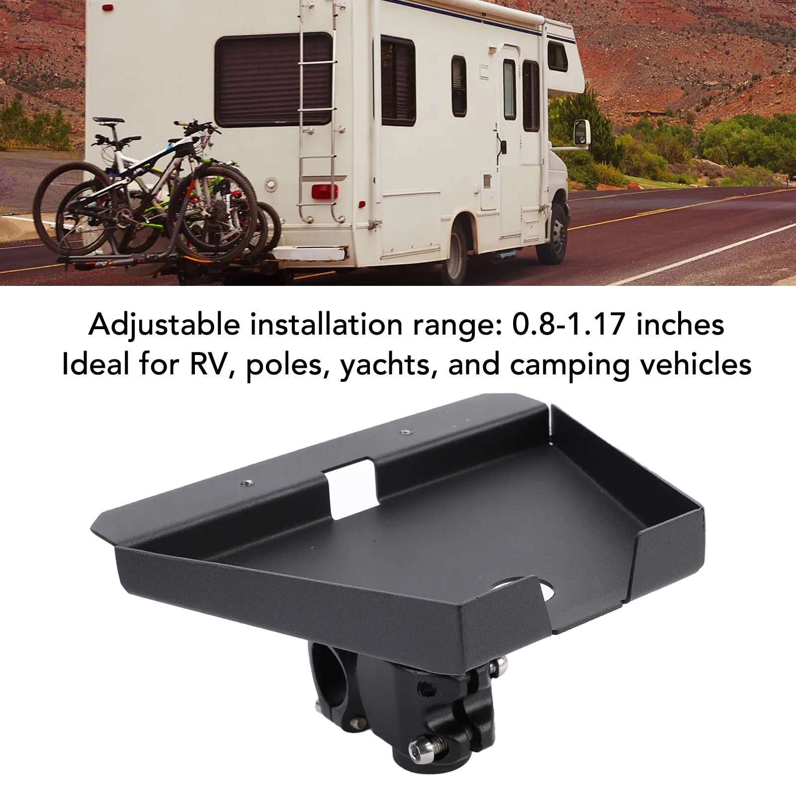 

RV Ladder Mount Aluminum Alloy Adjustable Installation Range 0.8-1.17in for Poles RV Yacht Camping Vehicle