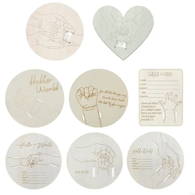 

L8RB Древесный браслет для настольного посадки для объявления о рождении рождаемость.