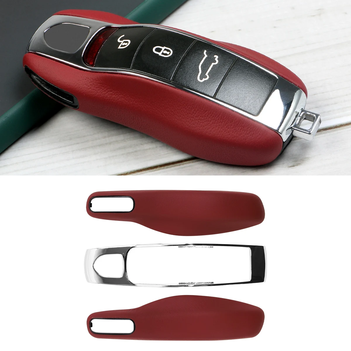 Leather Car Key For Porsche For Panamera Cayenne Cayman Macan Boxster 911 9ya 971 Shell Protection Remote Car Key Case Cover