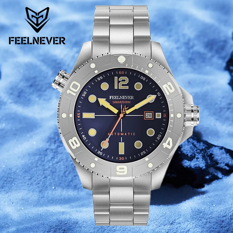 LIGE FeelNever Casual Sport Mechanical Men\'s Watches Professional Stainless Sapphire Crystal Automatic 500M Waterproof Man Watch