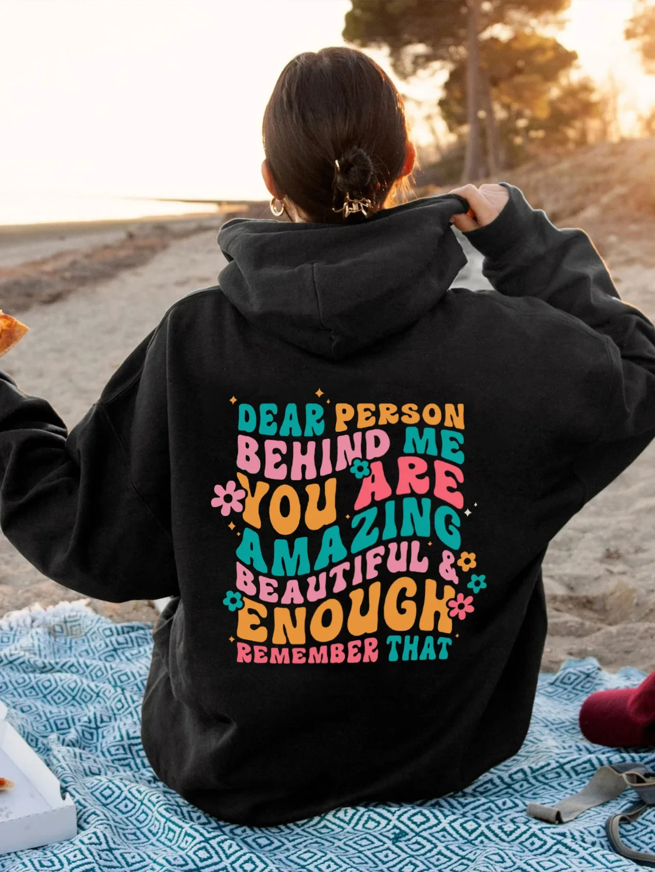 Dear Person Behind Me Hoodie Funny Dear Person Behind Me Positive Quotes Aesthetic Pullover Trendy Mental Health Be Kind Hoodies