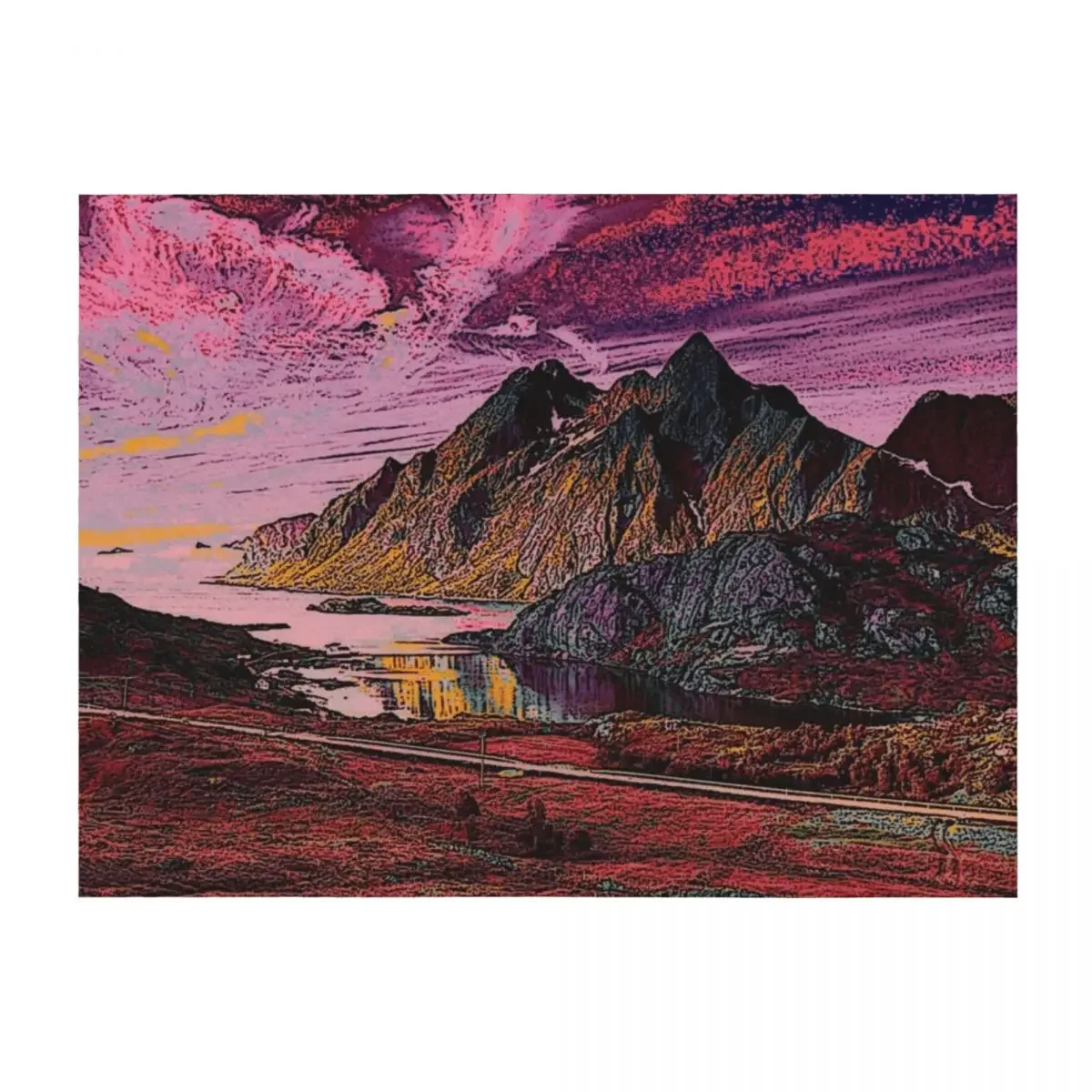 

Burgundy Mountain View Throw Blanket Polar christmas gifts For Decorative Sofa Decorative Throw Blankets