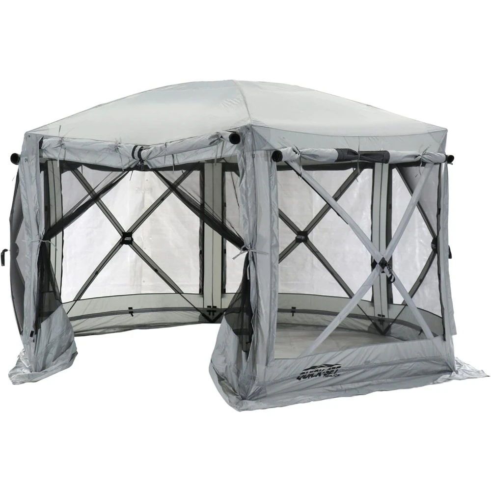 Pop Up Screen Tent, Outdoor Camping Gazebo Canopy, Pavilion, 12.5', Built In Wind Panels