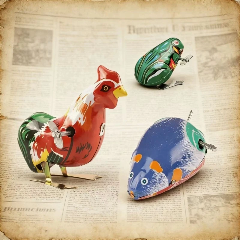 

Новинка 2026: Классические заводные игрушки для детей — прыгающие железные лягушки, кролики, петухи. Классические игрушки для детей.