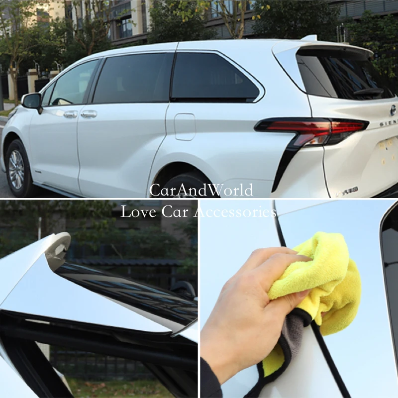 

Stainless Steel Center Pillar Protector Cover Rear Window Column Trims Garnish Car Accessories For Toyota Sienna XL40 2021-2025
