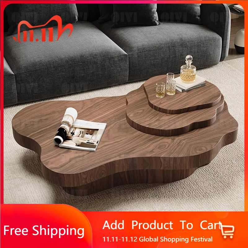 

Designer Standing Coffee Table Wood Waterpoor Quality Center Coffee Table High End Organizer Couchtisch Postmodern Furniture