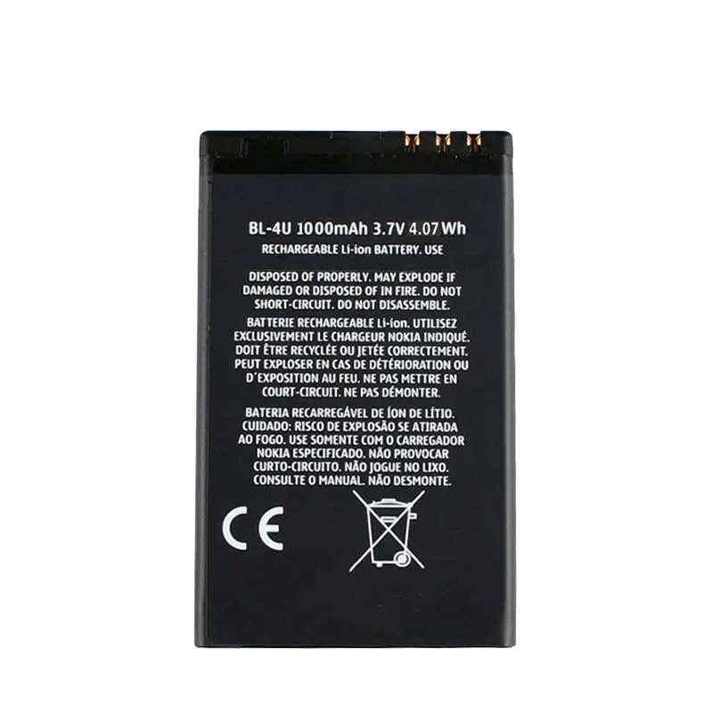 BL-4U Battery 3.7V 800/1000mAh Rechargeable Cell for NokiaX9 X6m X1-01 X6 N900 C3 5800 5230 5233 5235 Mobile Phone Batteries