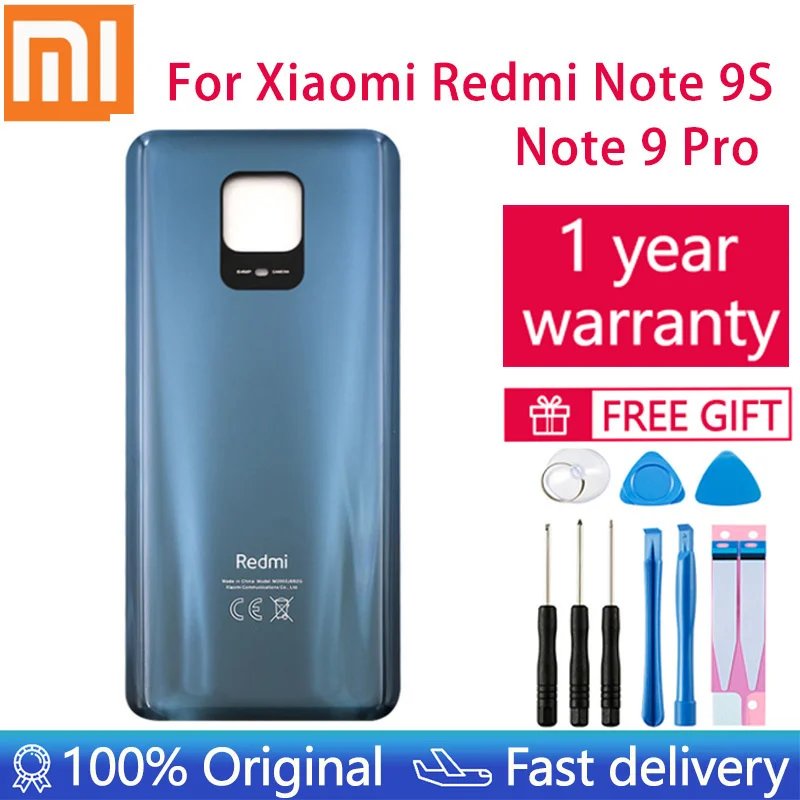 Original Xiaomi Redmi Note 9 Pro Battery Cover Back Glass Panel Redmi Note 9 Pro Universal battery Rear Housing Door Case +Tool