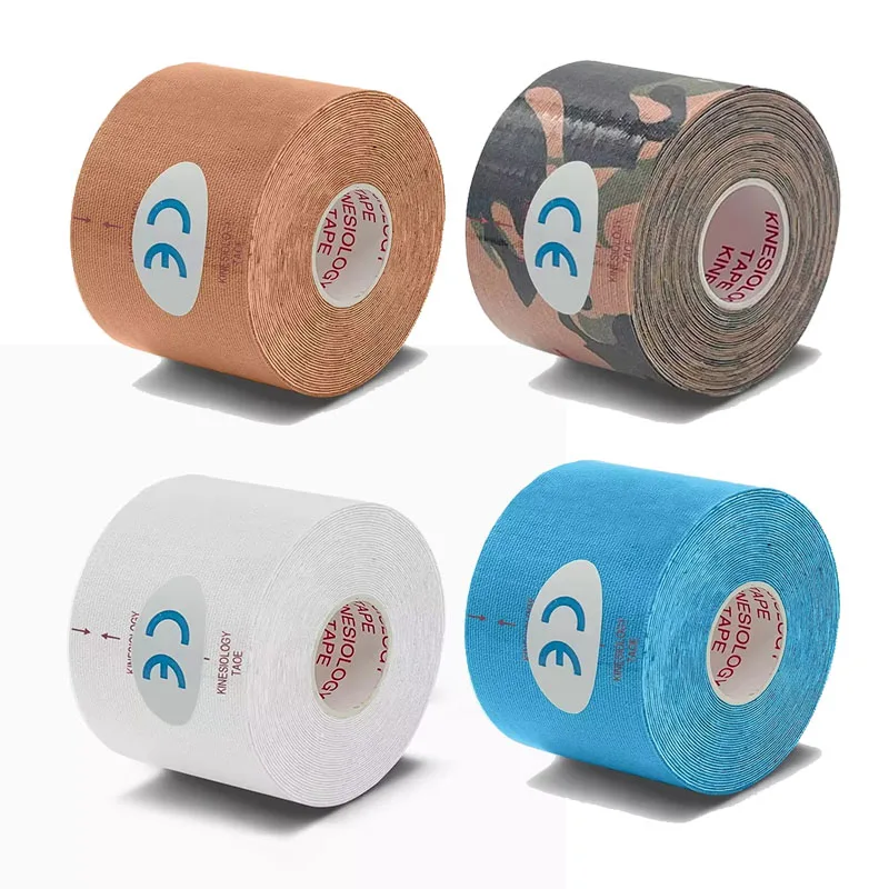 1/4 stücke Kinesio Elastische Bandage Knie Pad Bandage Kinematische Unterstützung Pad Locking Motion Selbst-Kleber Venda Kinesiotape Verband