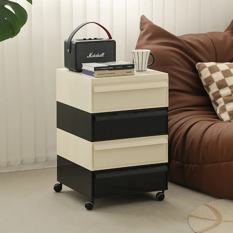 

Nordic cream wind bedside table modern simple locker ins living room