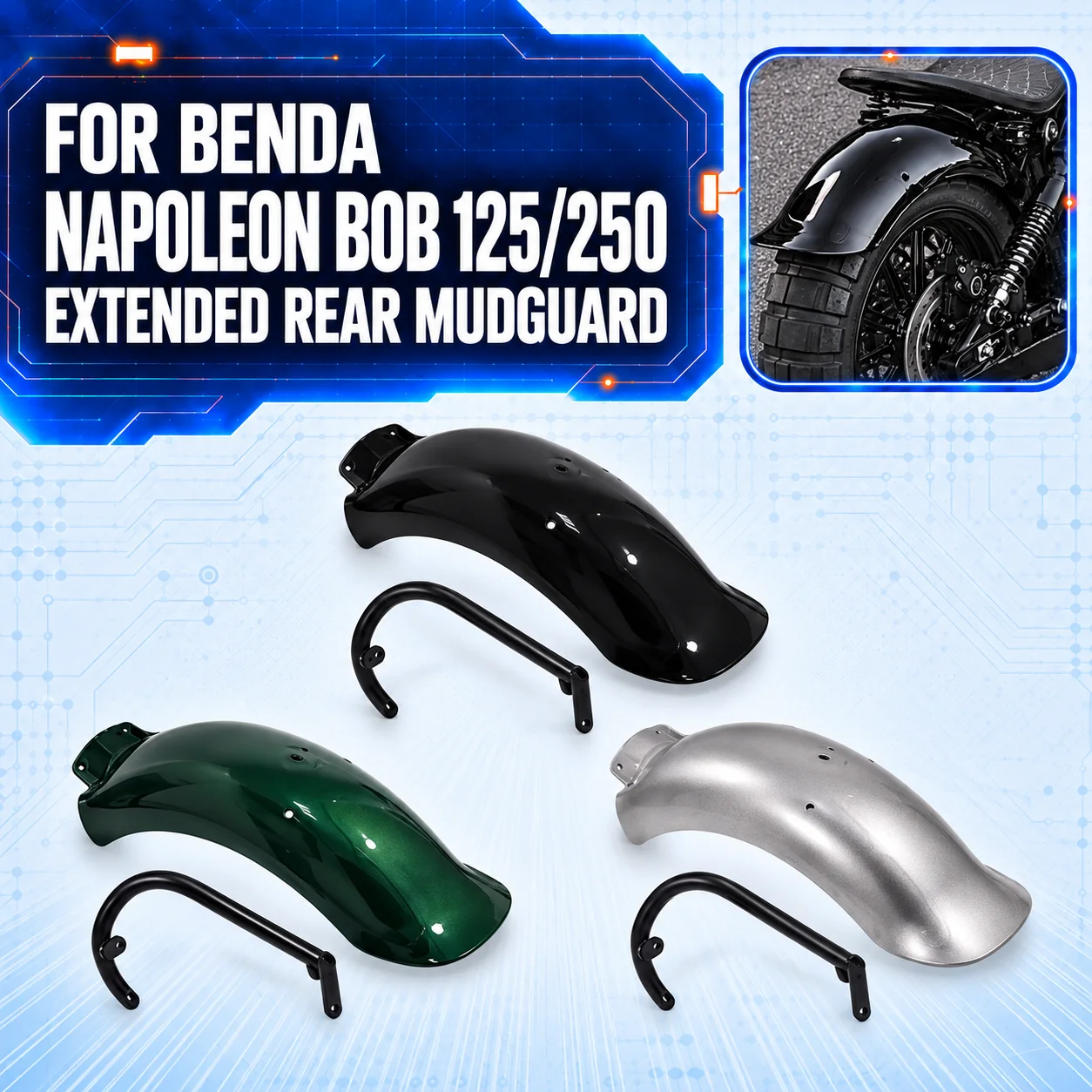 FIT FOR BENDA NAPOLEONBOB 125 250 Extended Rear Fender for napoleonbob 125 250