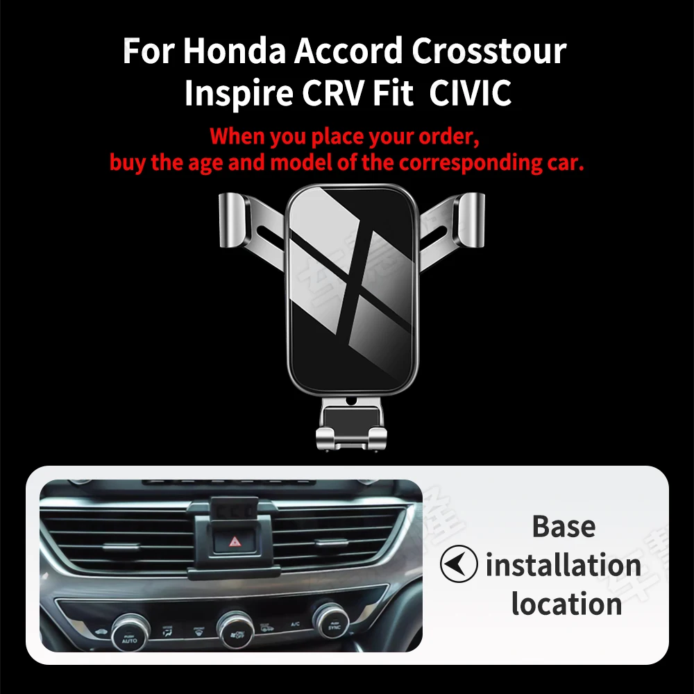 

Car Phone Holder For Honda CRV BREEZE CIVIC FIT LIFE INSPIRE Crosstour Accord Air Outlet Clip Rotatable Support Accessories