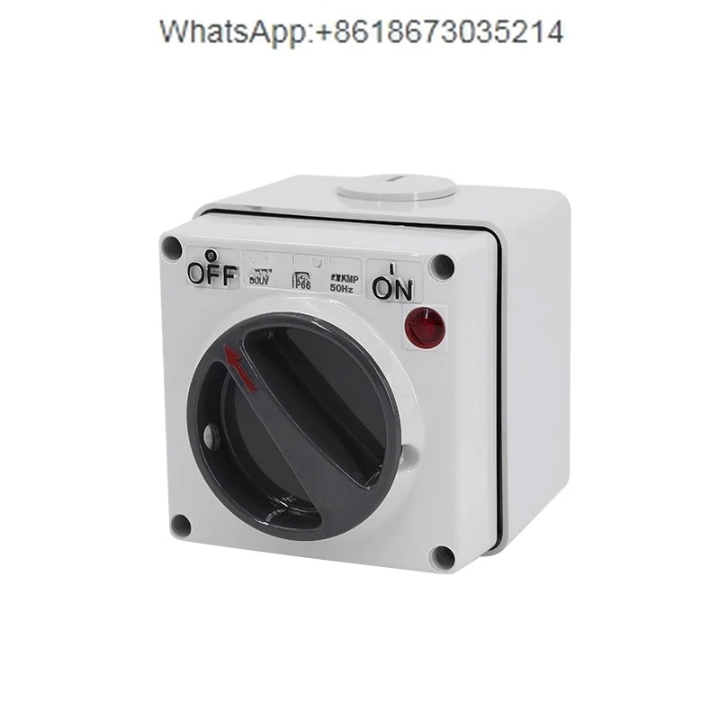 

Three-phase outdoor waterproof switch with indicator light power knob 63A20A32A16A single-phase rainproof and splash-proof 380V