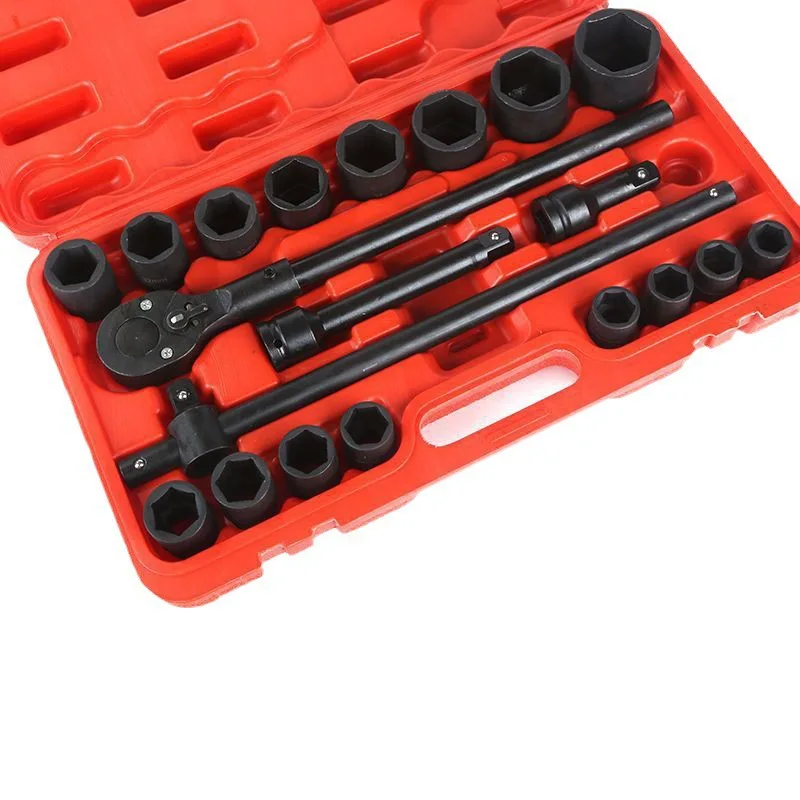 

21-Piece set 3/4 heavy-duty air cannon sleeve set heavy-duty hexagonal sleeve twelve-flower sleeve wrench auto repair tool