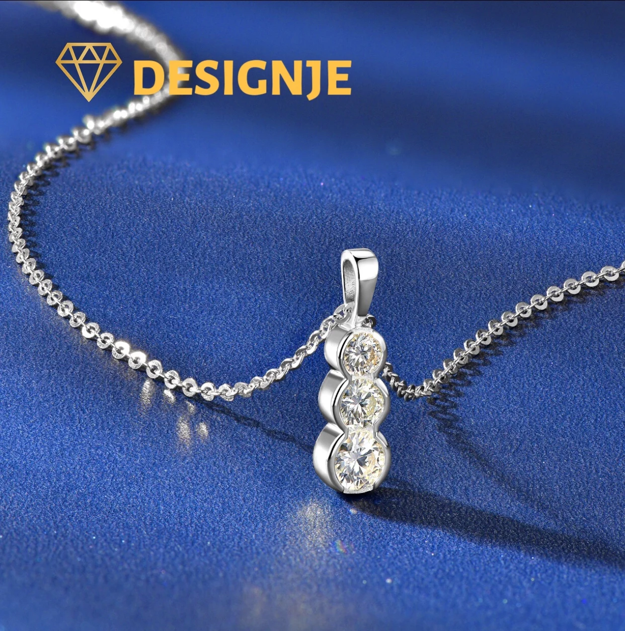 حار بيع مويسانيتي S925 الفضة الراقية الفاخرة تألق قلادة طوق سلسلة قلادة تصميم أنيق