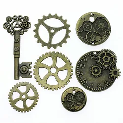 5pcs Antique Bronze Color Gear Steampunk Charm Pendants Jewelry Accessories Steampunk Gear Charms For Jewelry Making