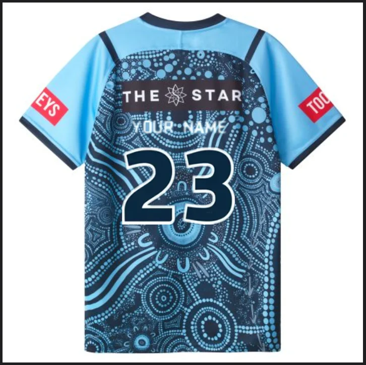 2023/24 NSW Blues State Of Origin Home / Away / Indigenous / Training Rugby Jersey - Mens Size:S-5XL（Print Name Number）