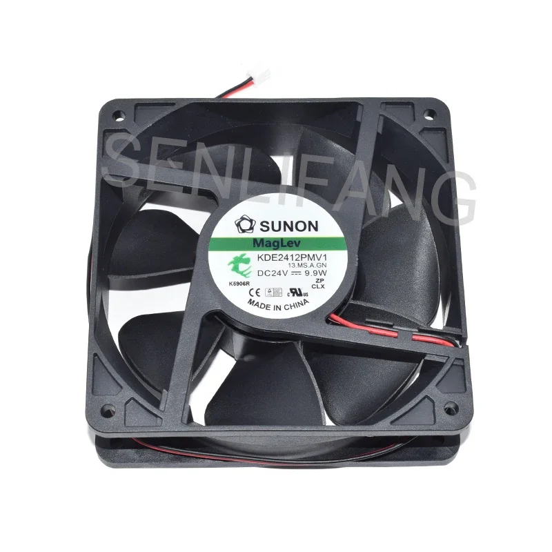 For Sunon KDE2412PMV1 DC 24V 9.9W 120*120*38MM 12CM 2 Pins Square Cooling Fan Well Tested