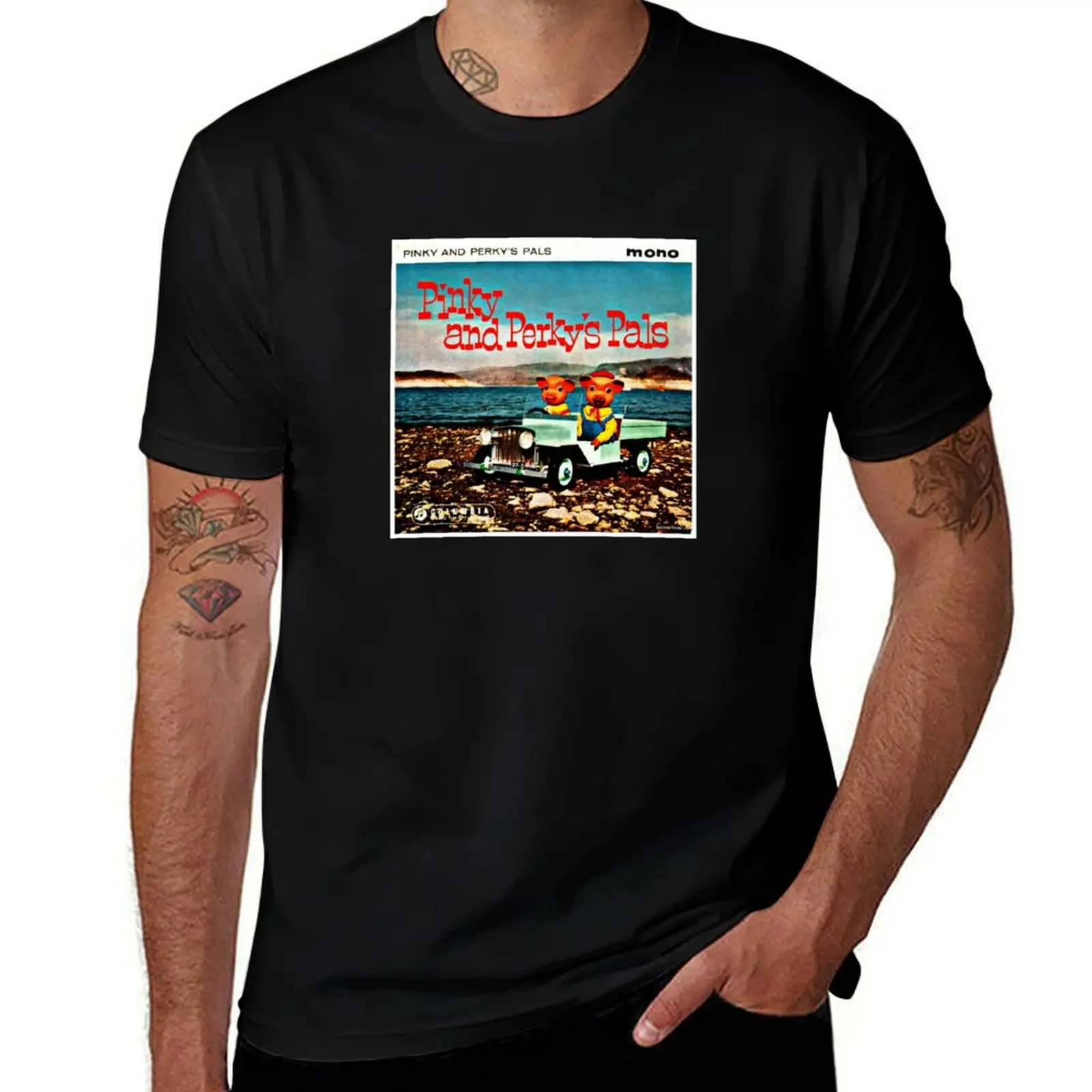 Vinyl Record Cover - Pinky and Perky T-Shirt Work Outdoor T-Shirt for Men