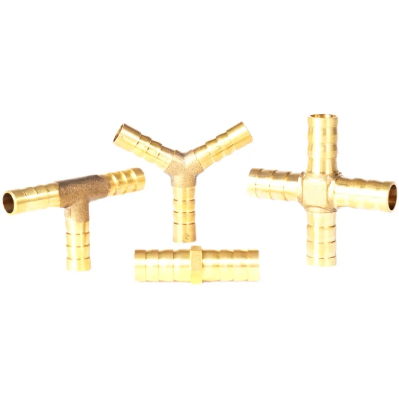 T X Y U Type Brass 4mm 6mm 8mm 10mm 12mm Splicer Pipe Fitting  Hose Barb Copper Barbed Connector Joint Coupler Adapter