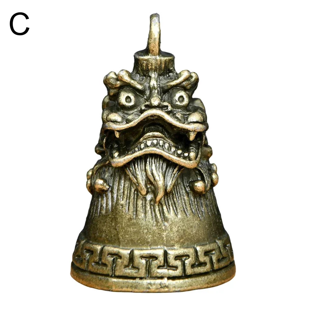 1PCS Lucky Brass Handicraft Die Casting Drop Bell Key Car Button Wind Bell Sect Bronze Bell Creative Fengshui Home Pendant