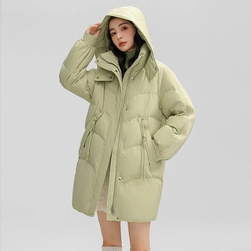 

2023 New Autumn Winter Women Hooded Loose White Duck Down Parka Casual Female Thick Warm Down Coat Snow Jackets Outwear